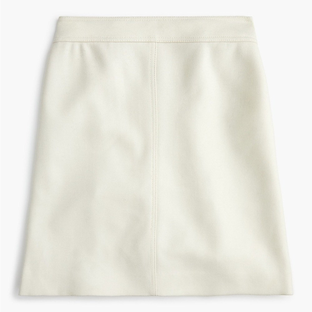 J. Crew Ivory/Cream Wool Mid length skirt